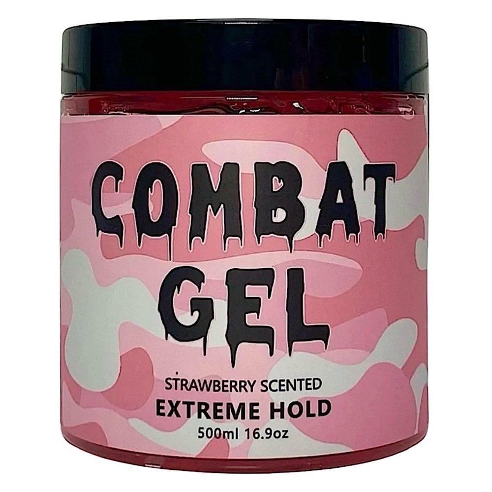 🍓 Combat Gel Strawberry Scented Extreme Hold Hair Gel 16.9oz